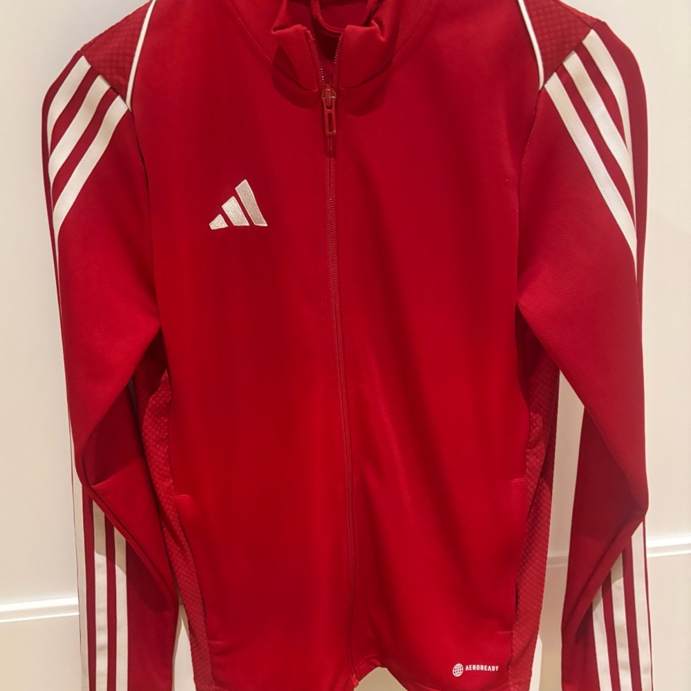 adidas Kids Red Jacket with White Accents
